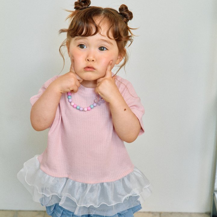 Firstblue - Korean Children Fashion - #discoveringself - Mesh Frill Tee - 5