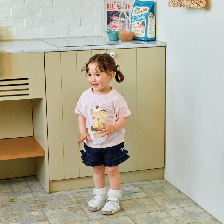 Firstblue - Korean Children Fashion - #fashionkids - Lace Heart Print Tee - 7