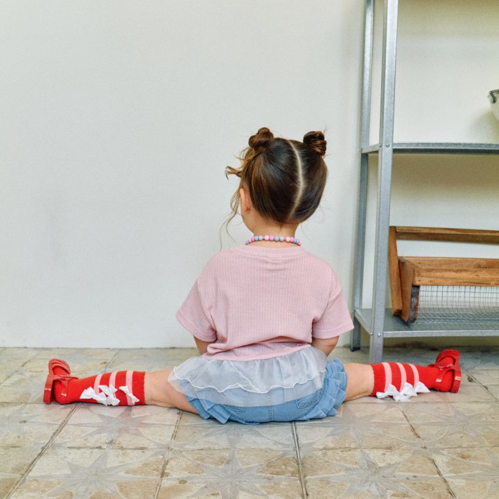 Firstblue - Korean Children Fashion - #kidsshorts - Mesh Frill Tee - 7