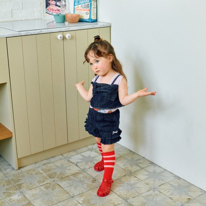 Firstblue - Korean Children Fashion - #kidsshorts - Denim Bustier - 5