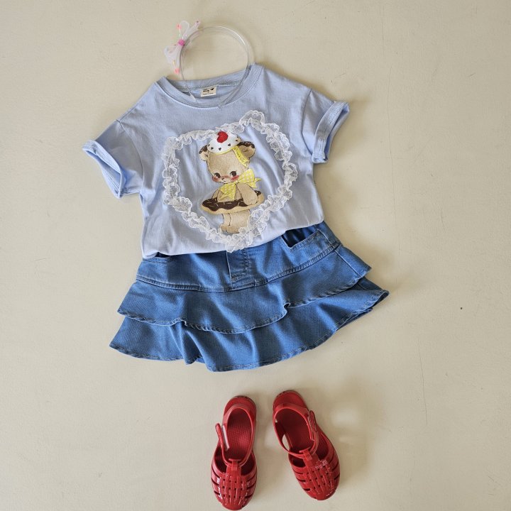 Firstblue - Korean Children Fashion - #kidsstore - Lace Heart Print Tee - 9