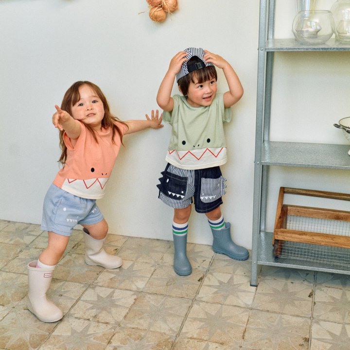 Firstblue - Korean Children Fashion - #kidzfashiontrend - Shark Drop Sleeveless Tee - 2