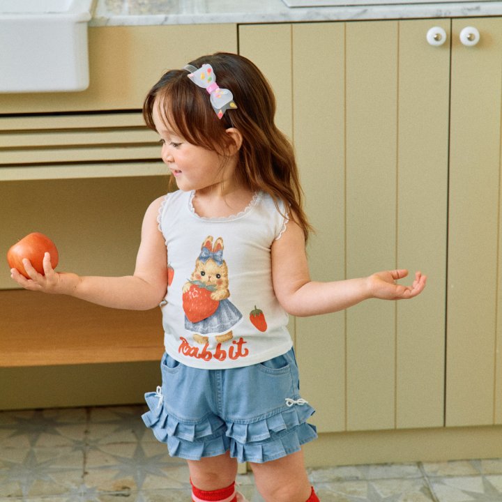 Firstblue - Korean Children Fashion - #kidzfashiontrend - Rabbit Lace Sleeveless Tee