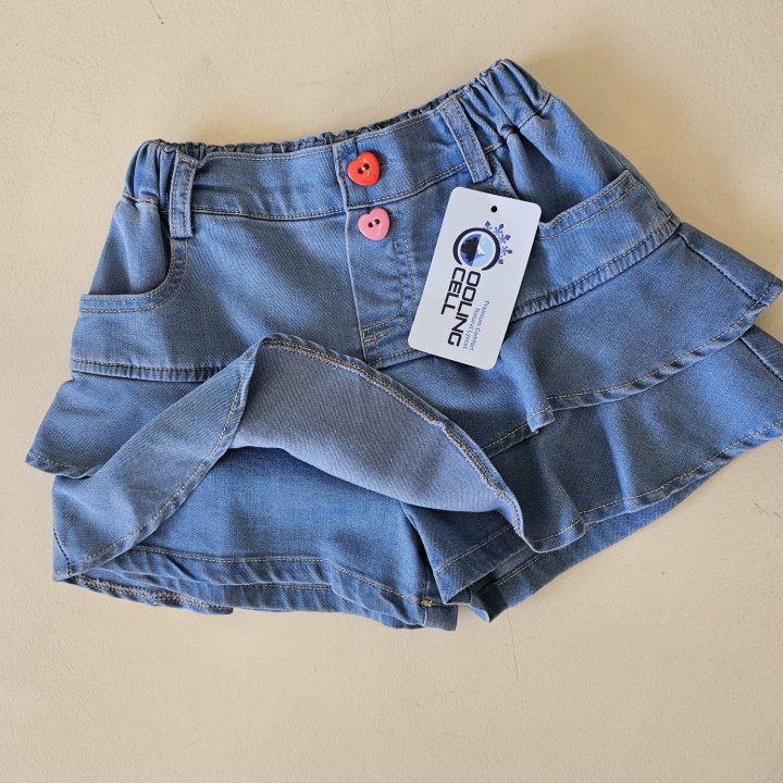 Firstblue - Korean Children Fashion - #kidzfashiontrend - Cancan Denim Skirt
