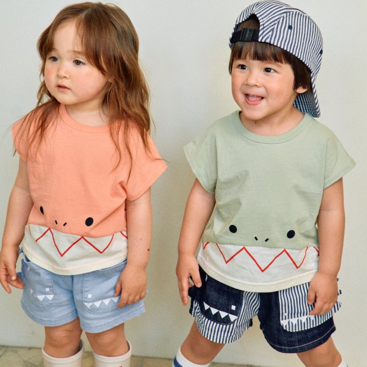 Firstblue - Korean Children Fashion - #Kfashion4kids - Shark Drop Sleeveless Tee - 4