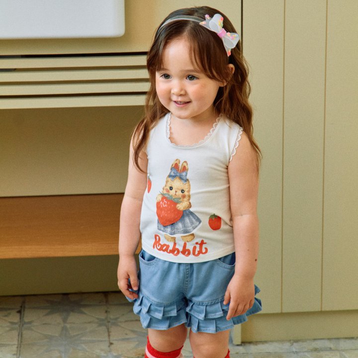 Firstblue - Korean Children Fashion - #littlefashionista - Rabbit Lace Sleeveless Tee - 3