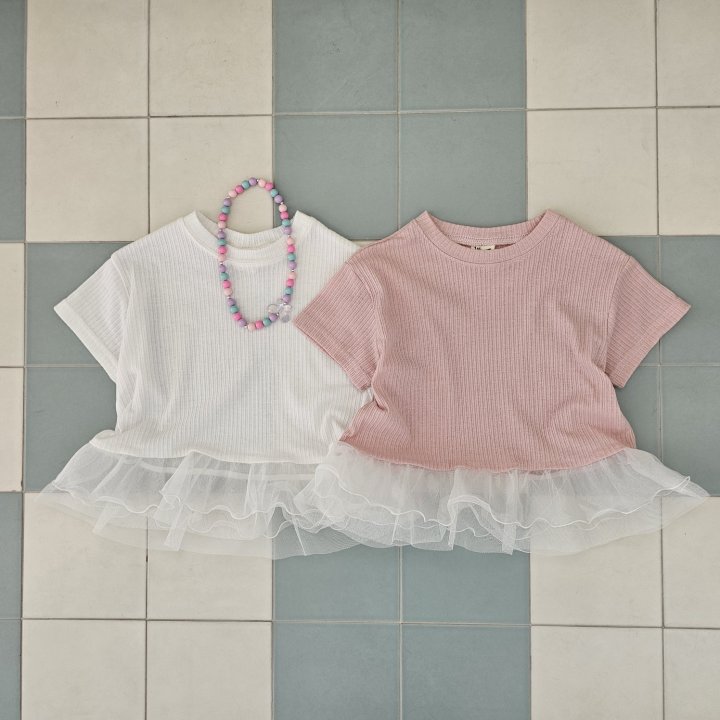 Firstblue - Korean Children Fashion - #littlefashionista - Mesh Frill Tee - 11