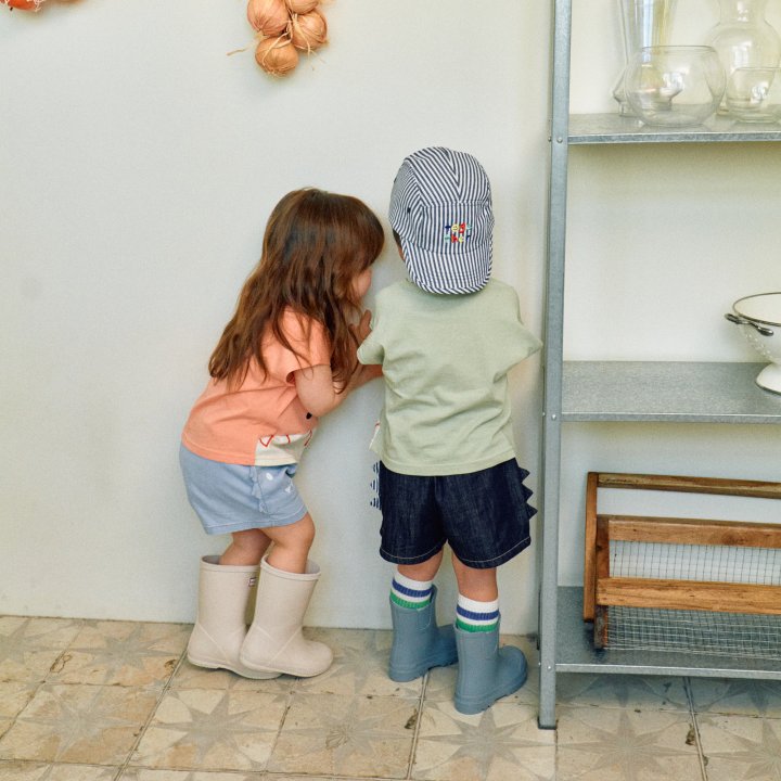 Firstblue - Korean Children Fashion - #Kfashion4kids - Tyranno Denim Shorts - 4