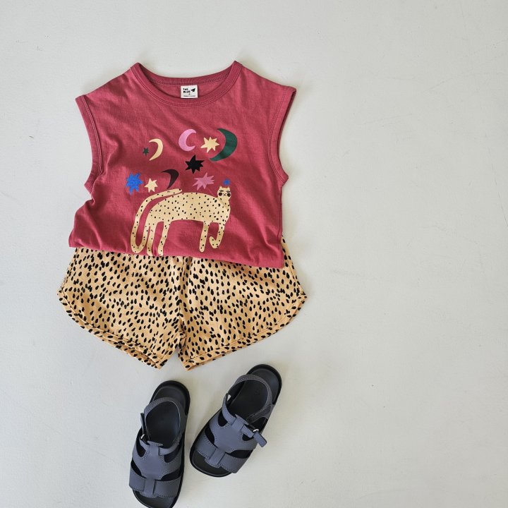 Firstblue - Korean Children Fashion - #magicofchildhood - Cheetah Print Sleeveless Tee - 9