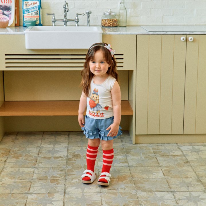 Firstblue - Korean Children Fashion - #littlefashionista - Rabbit Lace Sleeveless Tee - 4