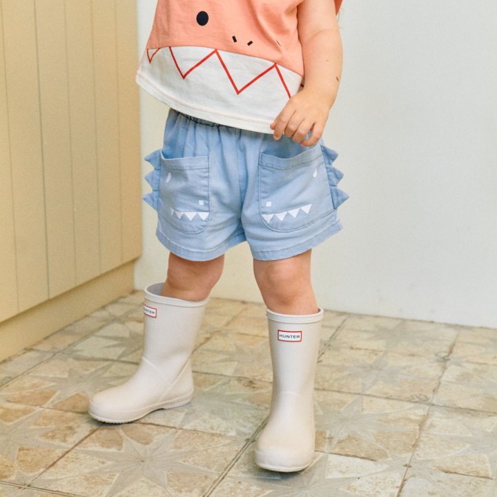 Firstblue - Korean Children Fashion - #magicofchildhood - Tyranno Denim Shorts - 5