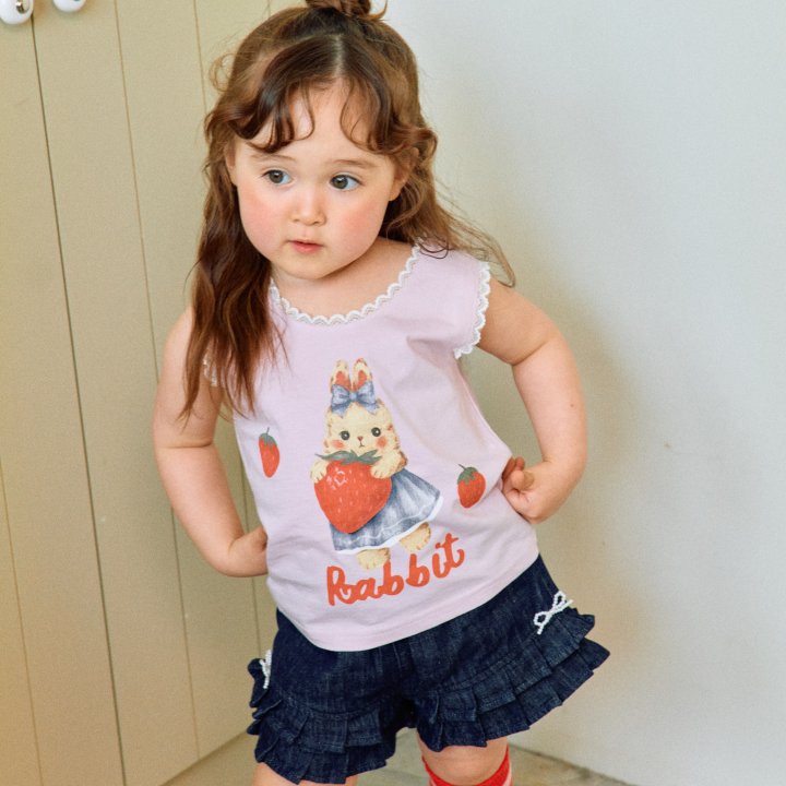 Firstblue - Korean Children Fashion - #minifashionista - Rabbit Lace Sleeveless Tee - 5