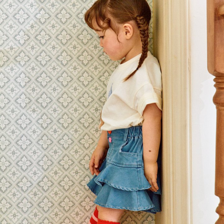 Firstblue - Korean Children Fashion - #minifashionista - Cancan Denim Skirt - 5