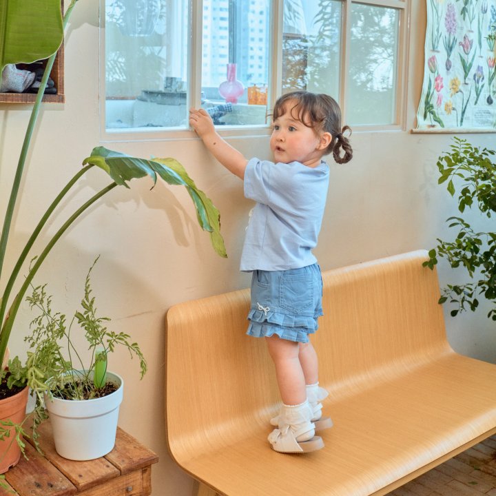 Firstblue - Korean Children Fashion - #magicofchildhood - Frill Denim Shorts - 4