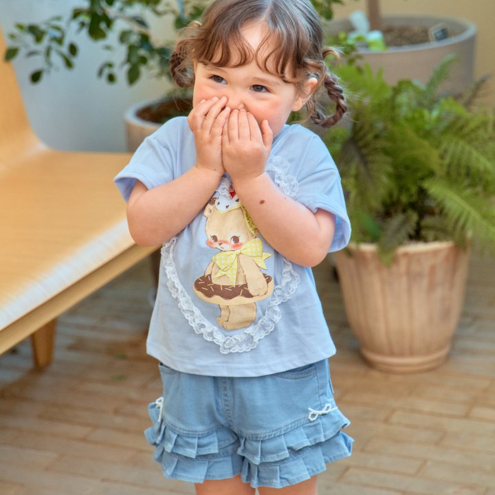 Firstblue - Korean Children Fashion - #prettylittlegirls - Lace Heart Print Tee