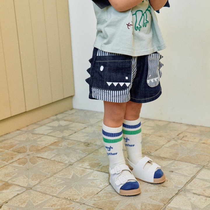 Firstblue - Korean Children Fashion - #prettylittlegirls - Tyranno Denim Shorts - 7