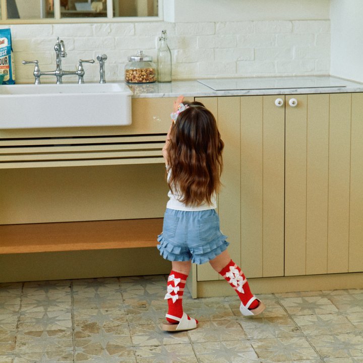Firstblue - Korean Children Fashion - #prettylittlegirls - Frill Denim Shorts - 5