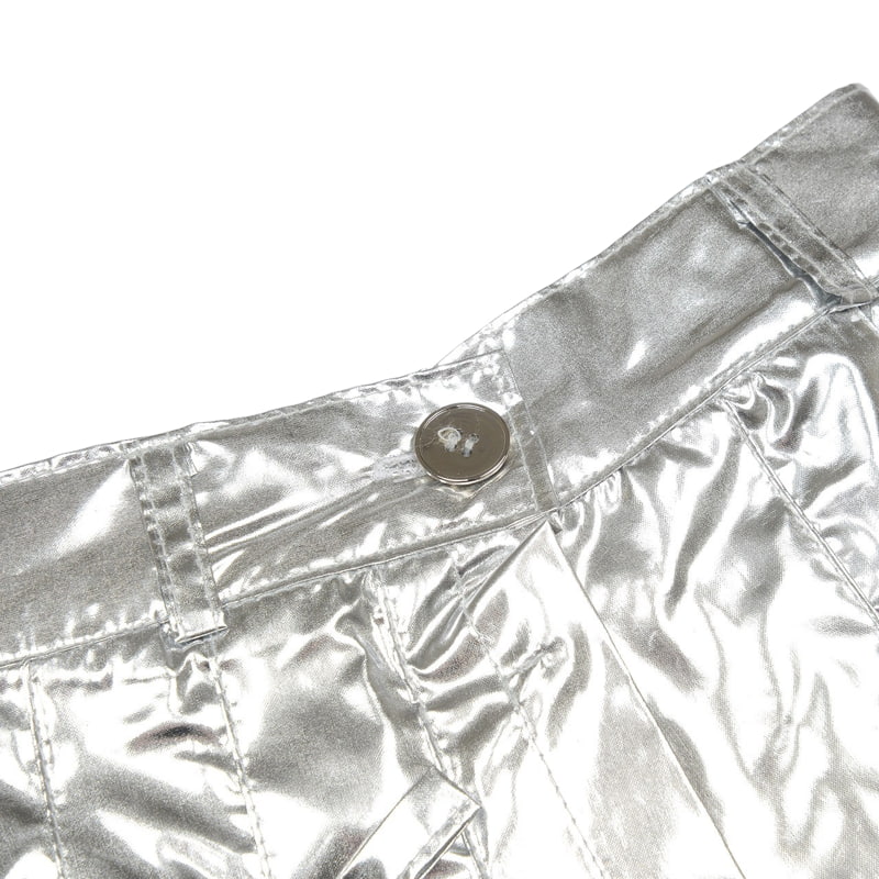 Fork Chips - Korean Children Fashion - #kidzfashiontrend - Foil Pleated Skirt - 4