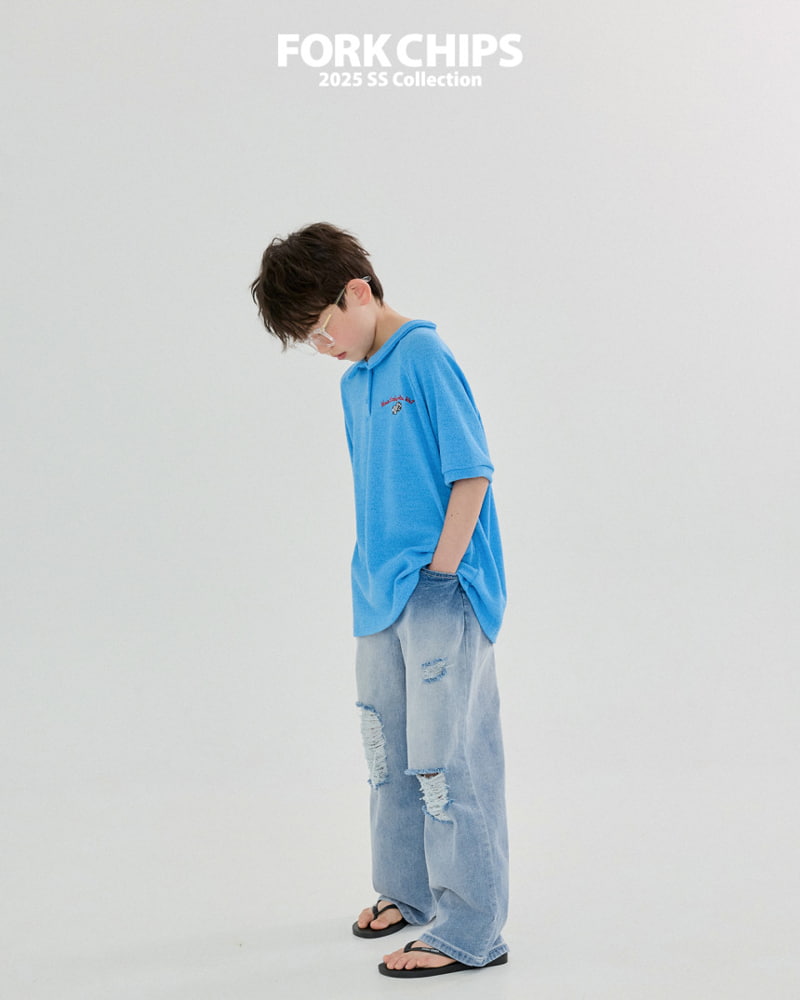Fork Chips - Korean Children Fashion - #Kfashion4kids - Dice Collar Tee - 11