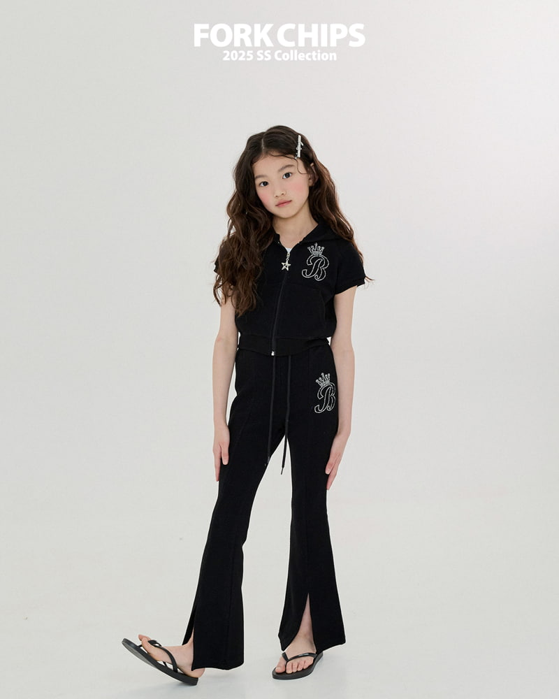 Fork Chips - Korean Children Fashion - #Kfashion4kids - Bling Hood Zip-up Jacket - 3