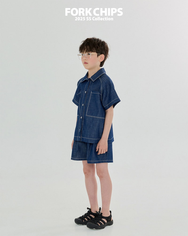 Fork Chips - Korean Children Fashion - #Kfashion4kids - Voice Stitch Pants - 10