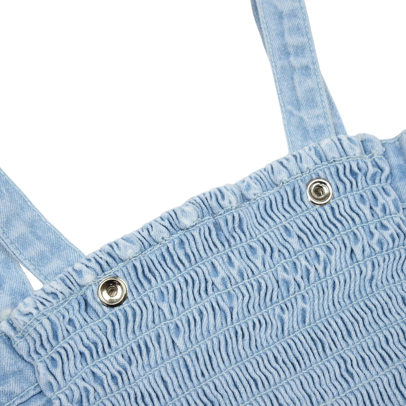 Fork Chips - Korean Children Fashion - #Kfashion4kids - High Denim Crop Top - 7