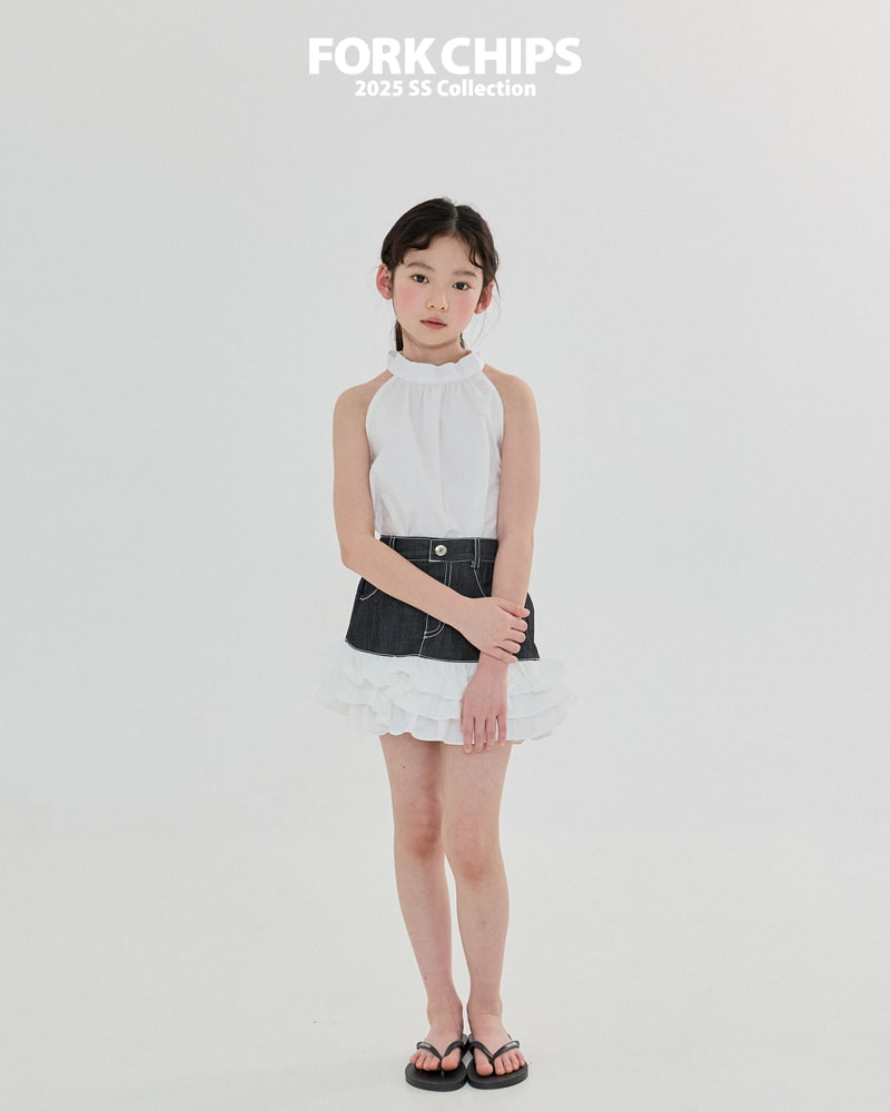 Fork Chips - Korean Children Fashion - #kidzfashiontrend - Olive Halter Blouse - 4