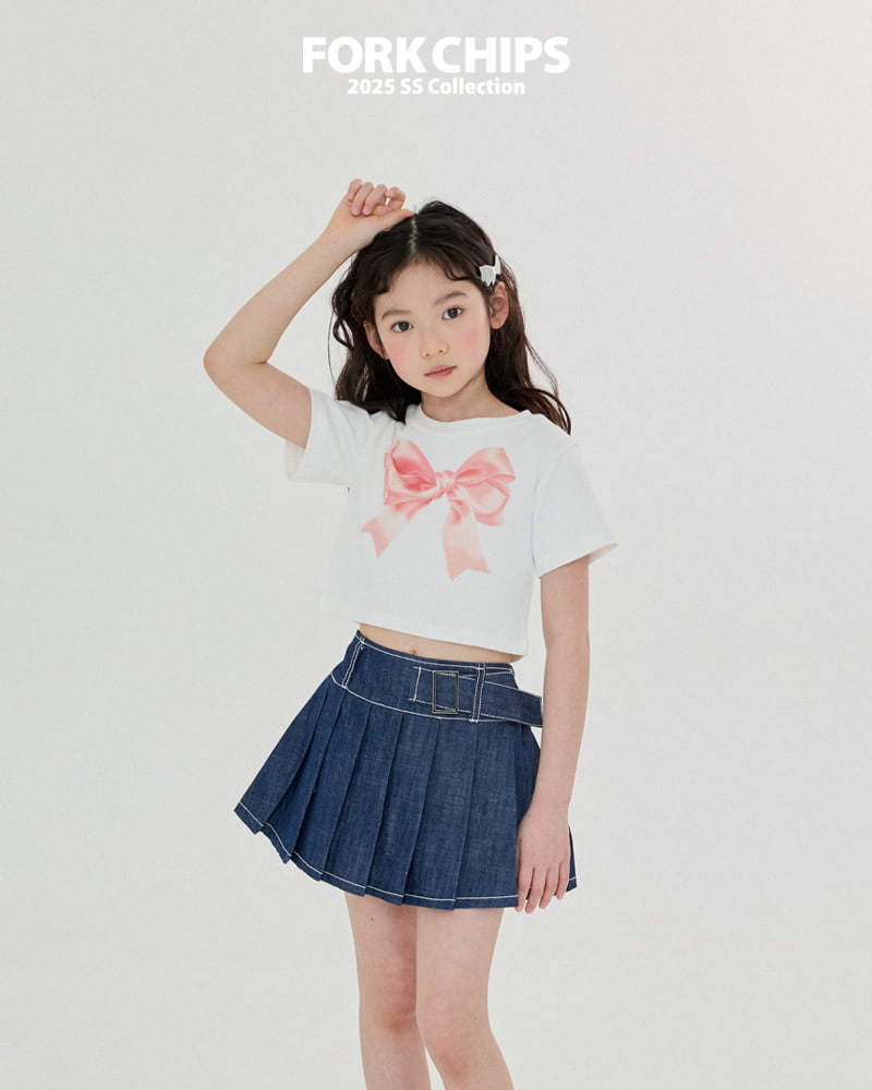 Fork Chips - Korean Children Fashion - #childofig - Drawing Ribbon Tee - 11