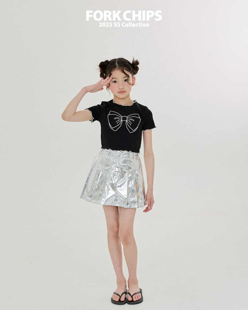 Fork Chips - Korean Children Fashion - #childofig - Foil Pleated Skirt - 10