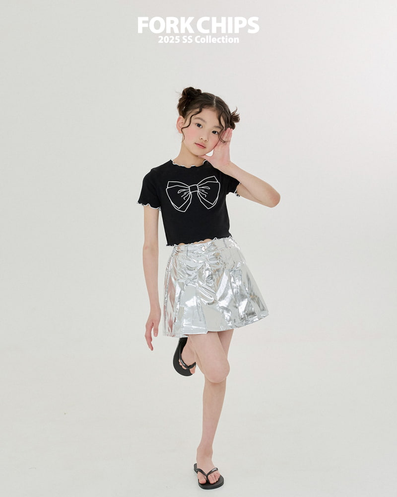 Fork Chips - Korean Children Fashion - #childofig - Foil Pleated Skirt - 9