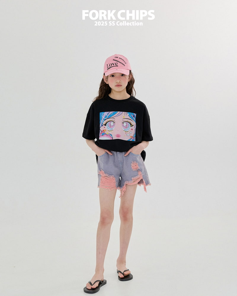 Fork Chips - Korean Children Fashion - #prettylittlegirls - Eyes Tee - 4