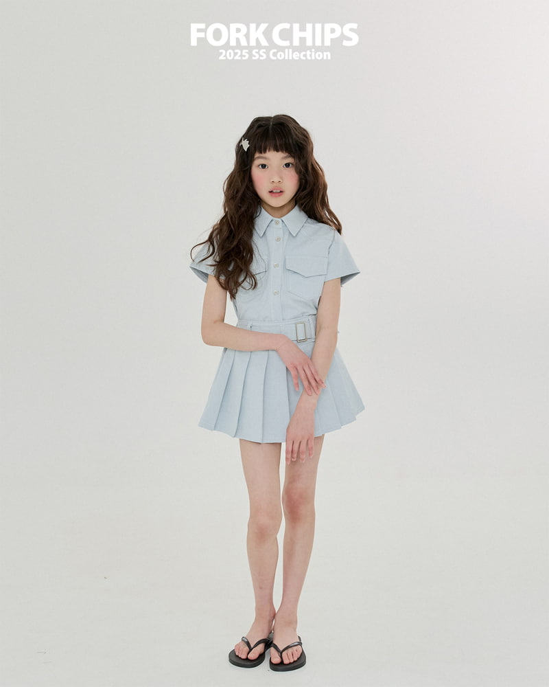 Fork Chips - Korean Children Fashion - #stylishchildhood - Twin Girls Skirt - 4