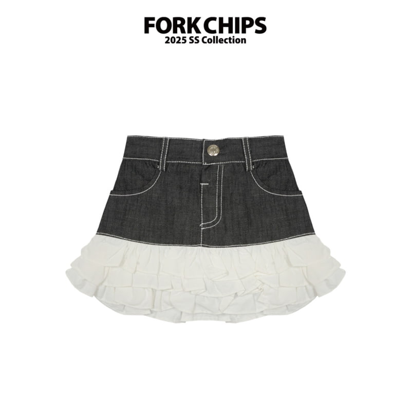 Fork Chips - Korean Children Fashion - #childrensboutique - Mix Ruffle Skirt