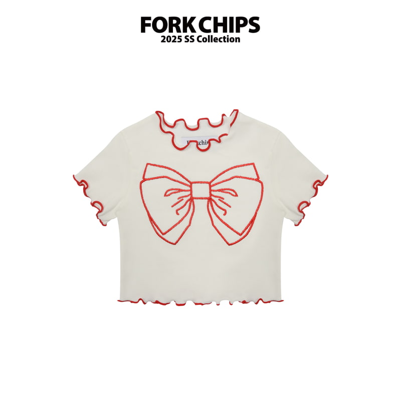 Fork Chips - Korean Children Fashion - #childrensboutique - Crunch Ribbon Tee - 3