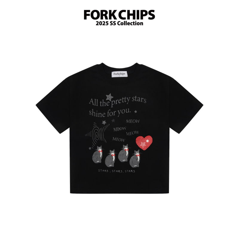 Fork Chips - Korean Children Fashion - #childrensboutique - Miyaw Tee - 2