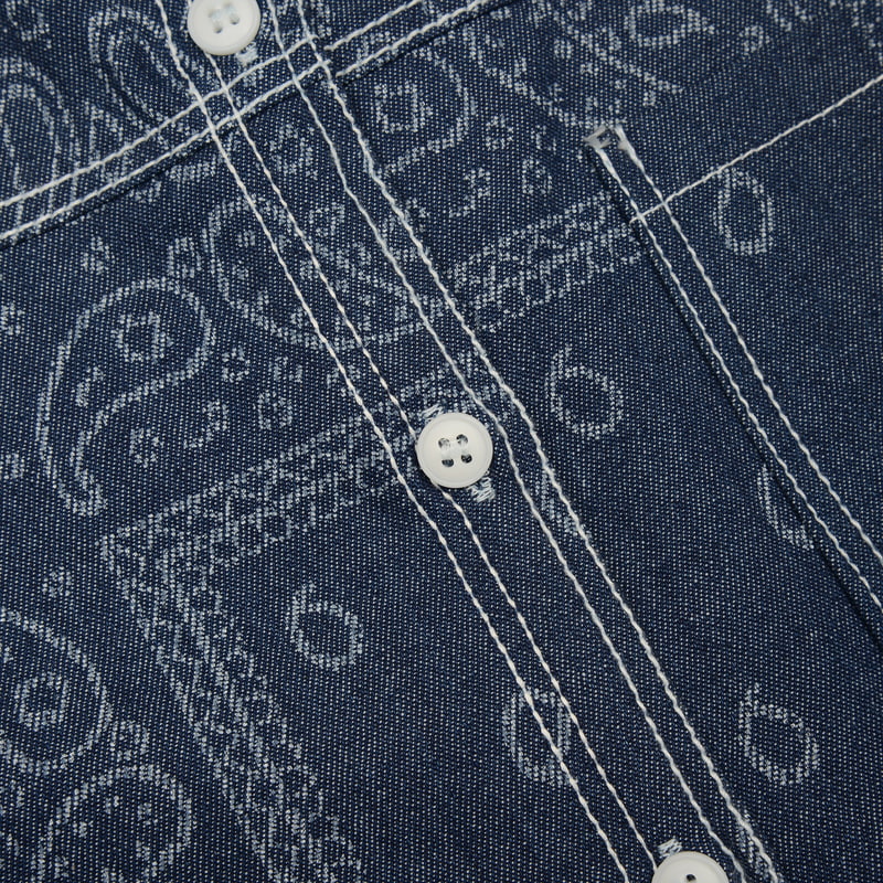 Fork Chips - Korean Children Fashion - #childrensboutique - Paisley Denim Shirt - 6