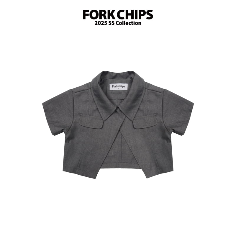 Fork Chips - Korean Children Fashion - #childrensboutique - Cross Jacket - 2
