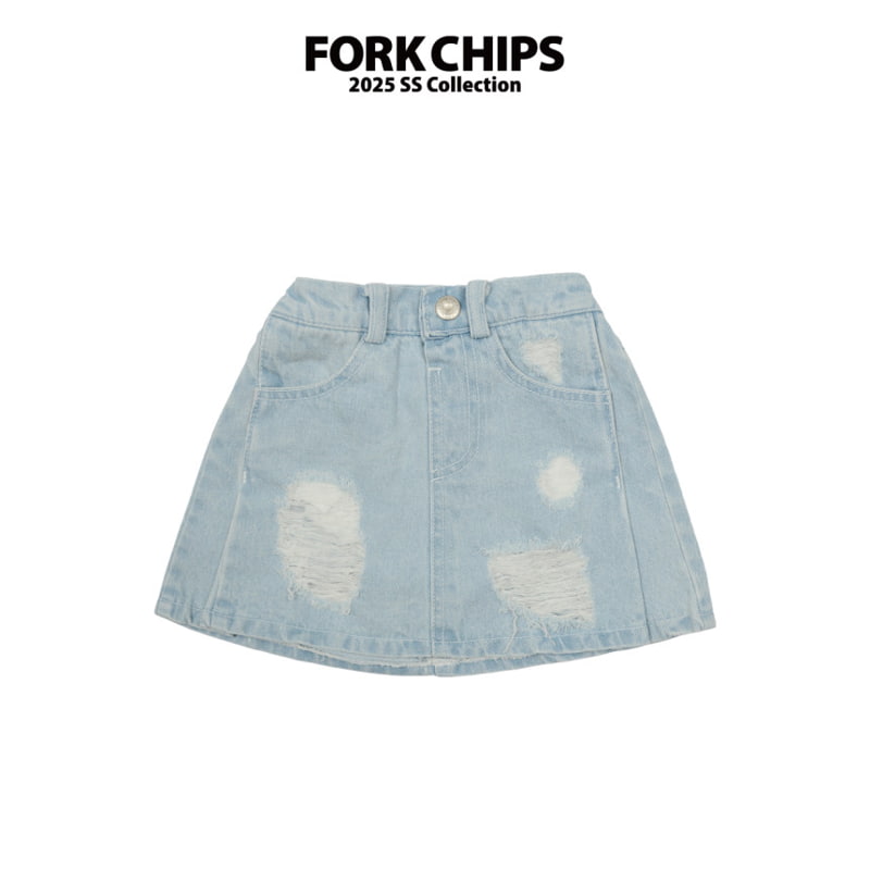 Fork Chips - Korean Children Fashion - #designkidswear - Ocean Skirt