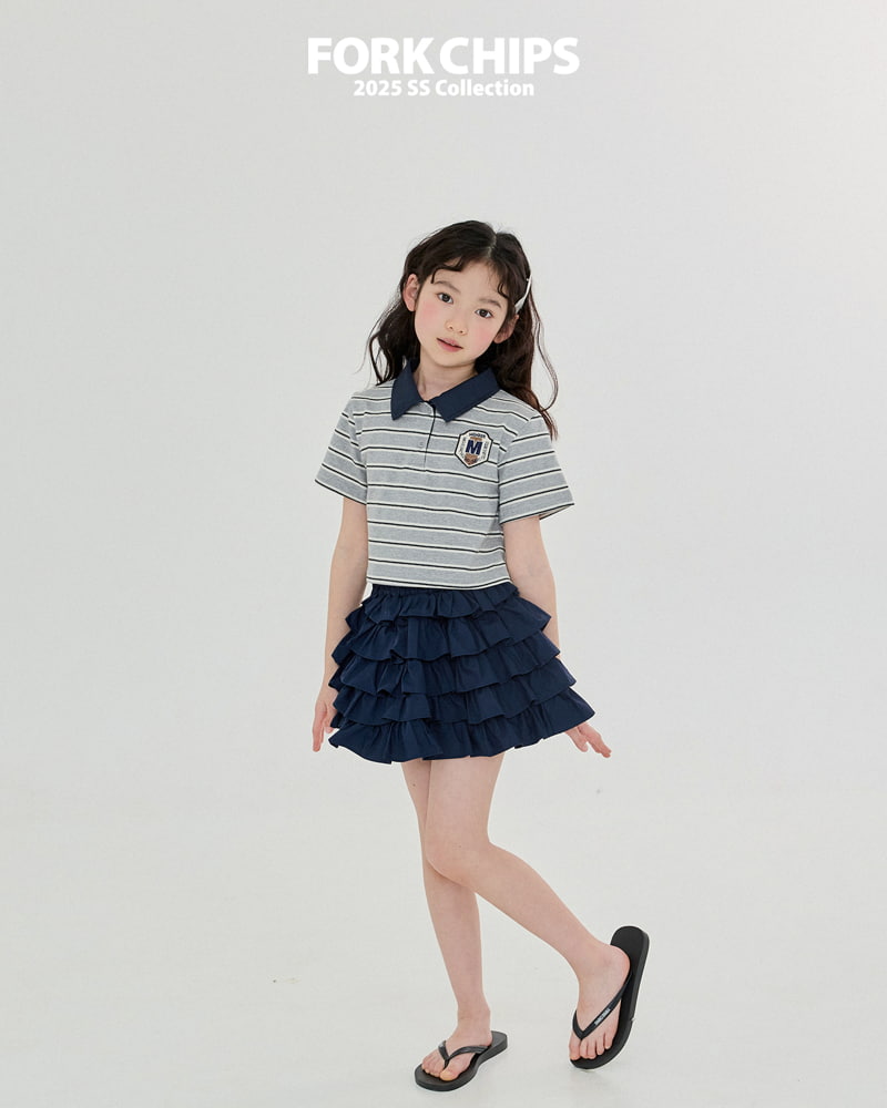 Fork Chips - Korean Children Fashion - #designkidswear - Harry Crop Collar Tee - 3