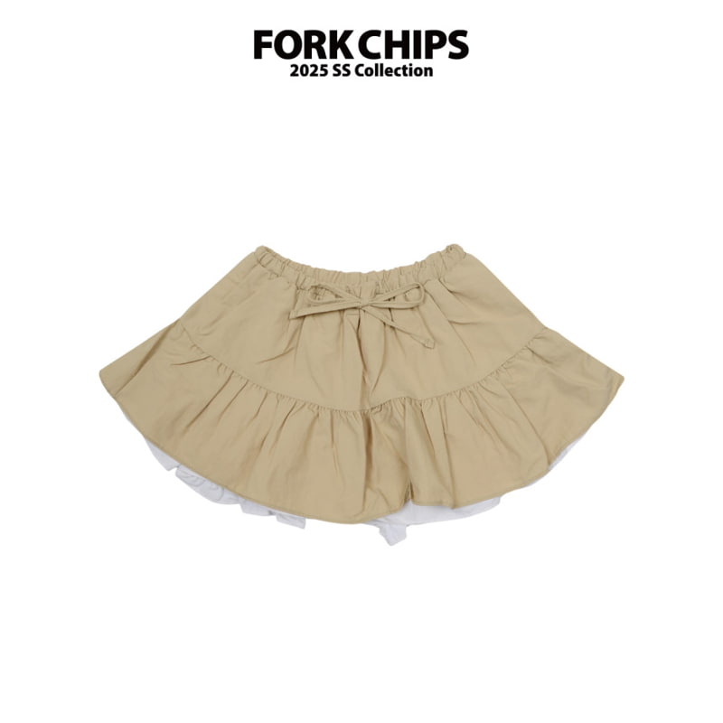 Fork Chips - Korean Children Fashion - #discoveringself - French Double Skirt