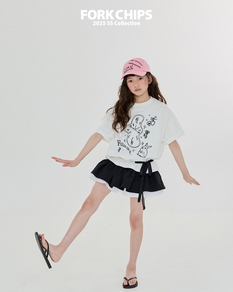 Fork Chips - Korean Children Fashion - #discoveringself - Alice Bunny Tee - 3