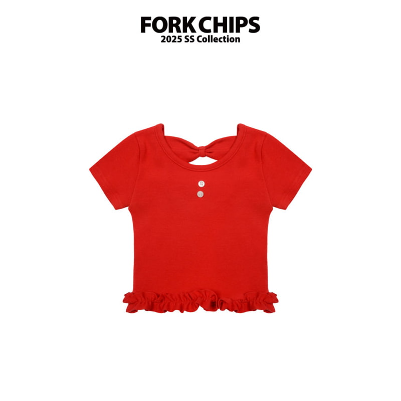 Fork Chips - Korean Children Fashion - #discoveringself - Back Frill Tee