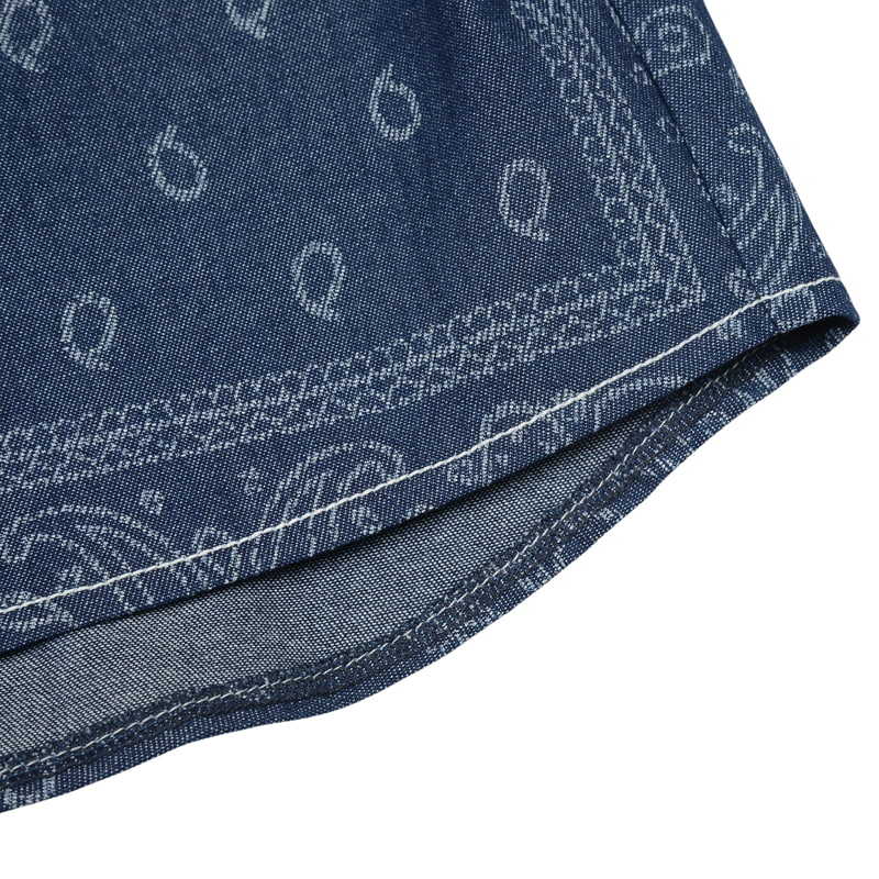 Fork Chips - Korean Children Fashion - #discoveringself - Paisley Denim Shirt - 8