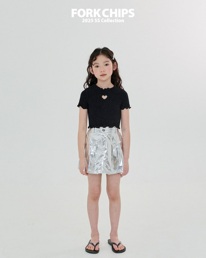 Fork Chips - Korean Children Fashion - #fashionkids - Glitter Punching Tee - 10