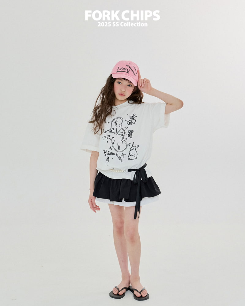 Fork Chips - Korean Children Fashion - #discoveringself - Alice Bunny Tee - 4