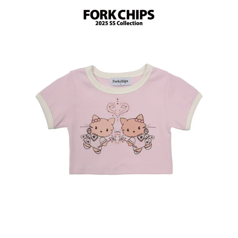 Fork Chips - Korean Children Fashion - #kidsshorts - Tanning Tee - 2
