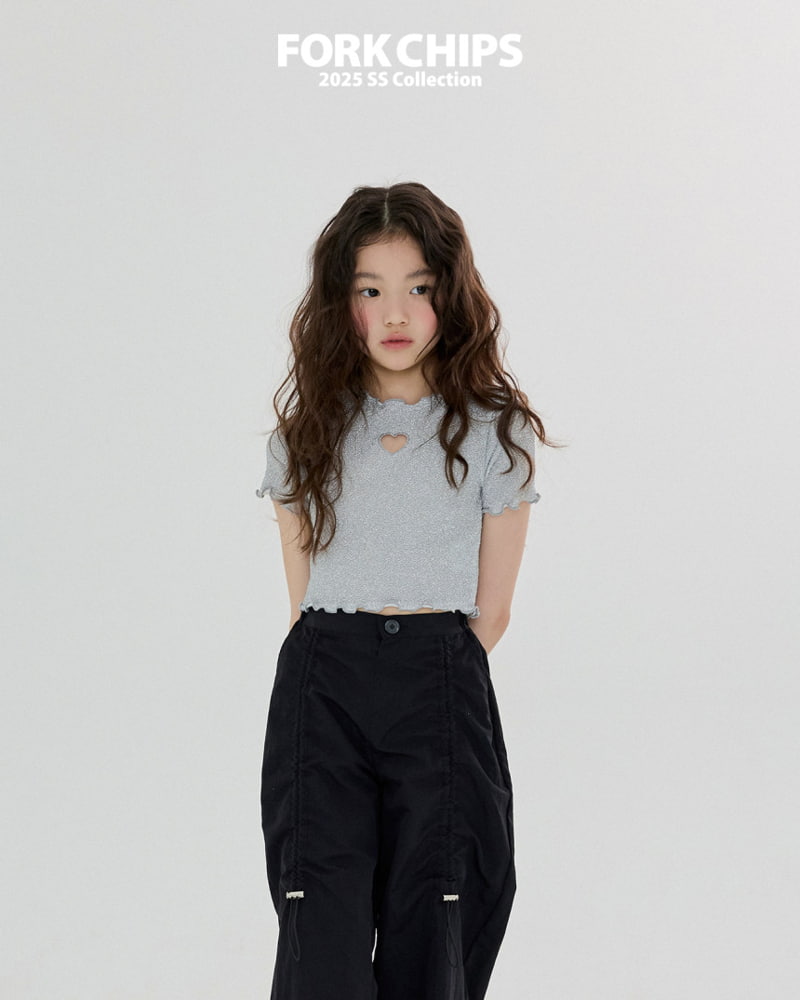 Fork Chips - Korean Children Fashion - #kidsshorts - Glitter Punching Tee - 11