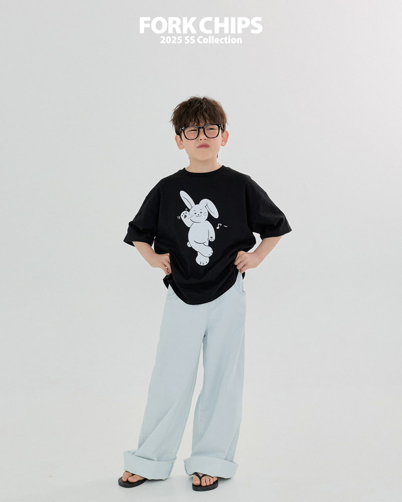Fork Chips - Korean Children Fashion - #kidsshorts - Marine Roll Up Jeans - 9