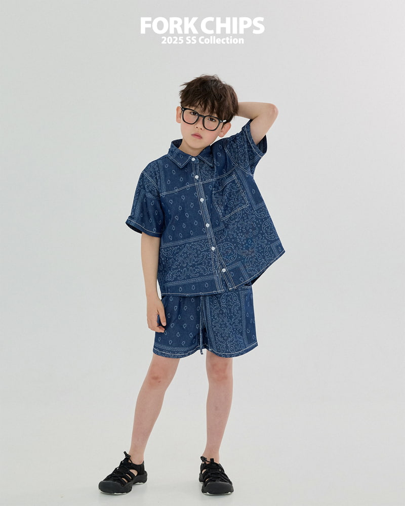 Fork Chips - Korean Children Fashion - #kidsshorts - Paisley Pants - 8