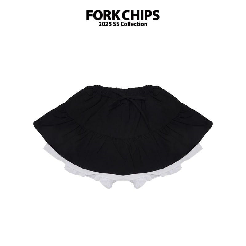 Fork Chips - Korean Children Fashion - #kidsshorts - French Double Skirt - 4